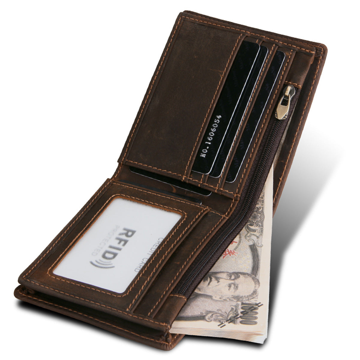 Crazy Horse Leather RFID Wallet