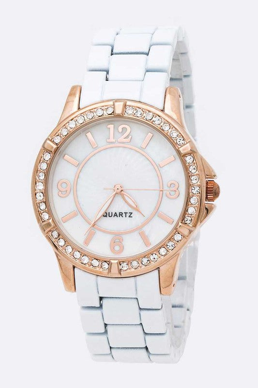 Glam Gal Crystal Bezel Bling Watch