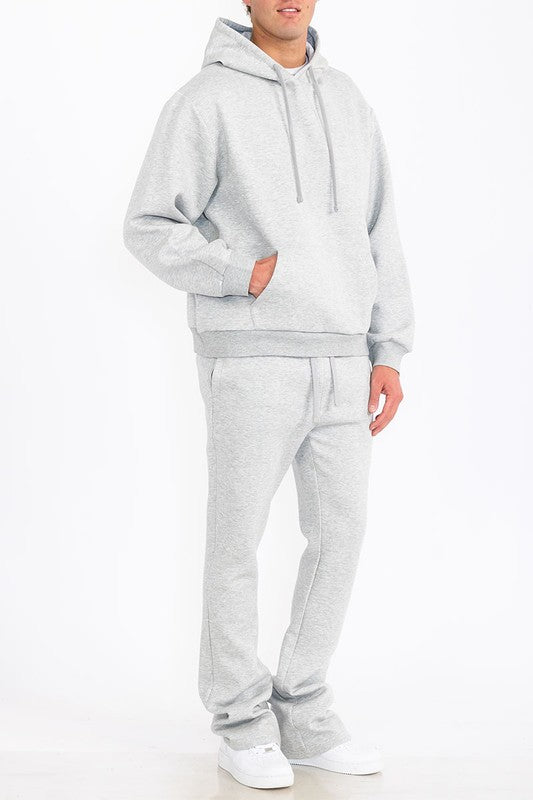 Mens Solid Fleece Athletic Set