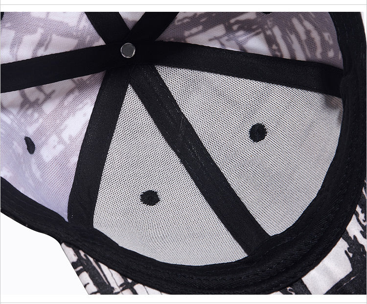 Urban Ink Black And White Mesh Graphic Style Cap