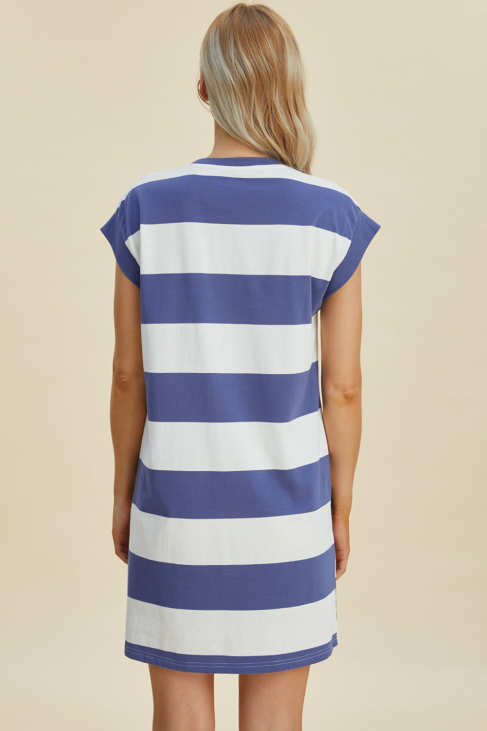 Basic Bae Striped Round Neck Mini Dress