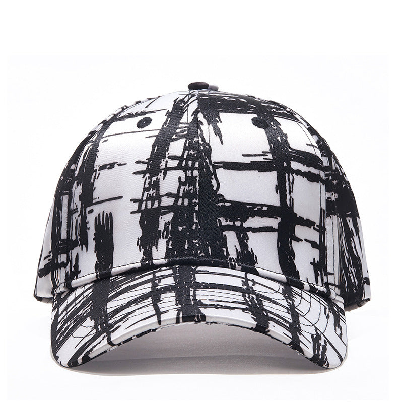 Urban Ink Black And White Mesh Graphic Style Cap