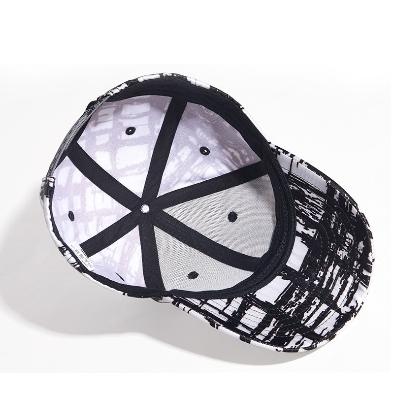 Urban Ink Black And White Mesh Graphic Style Cap