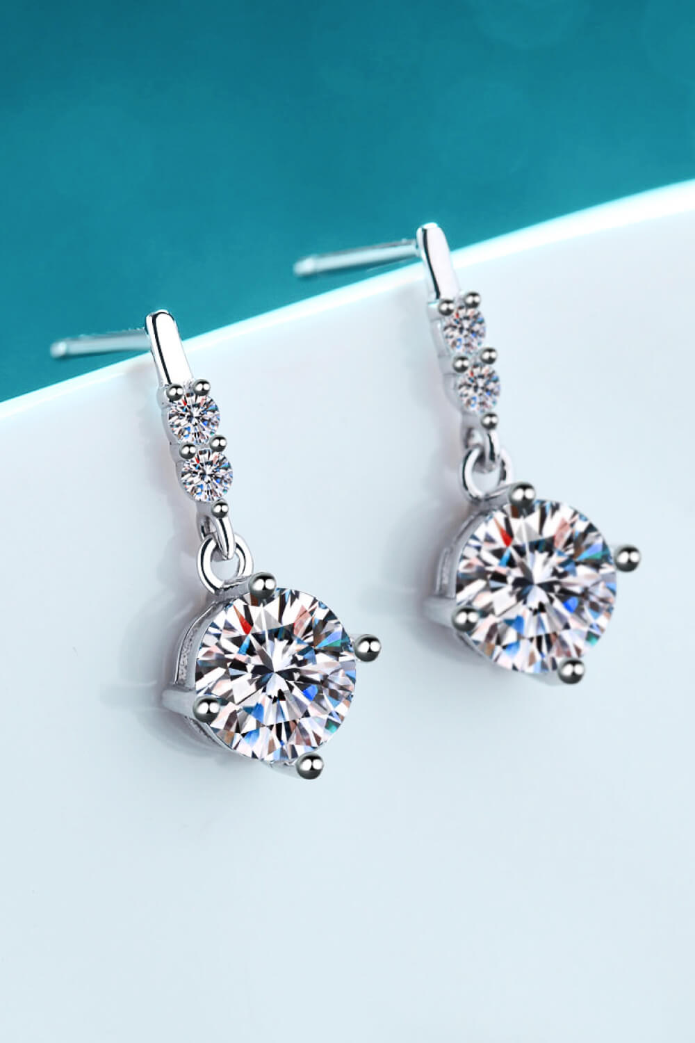 Radiant Romance Moissanite Drop Earrings