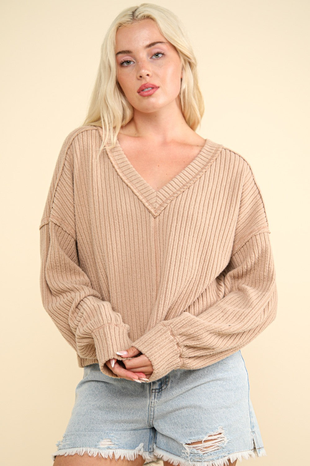 VERY J V-Neck Knit Top