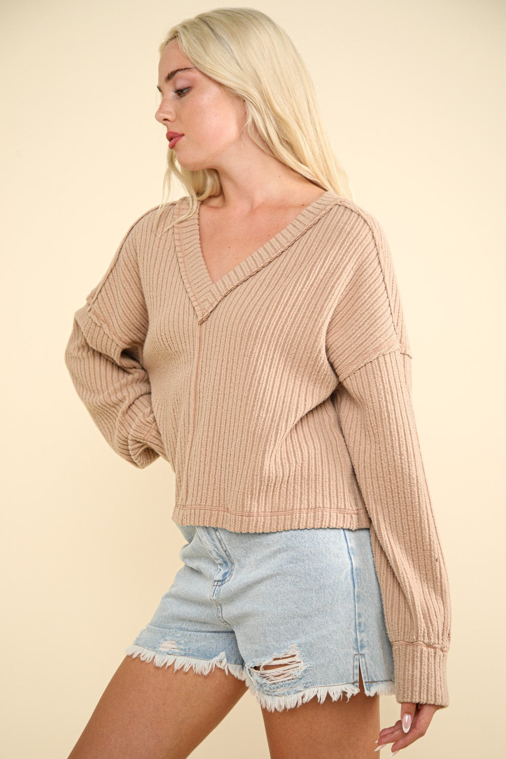 VERY J V-Neck Knit Top