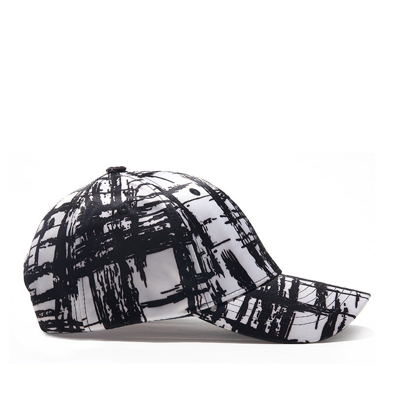 Urban Ink Black And White Mesh Graphic Style Cap