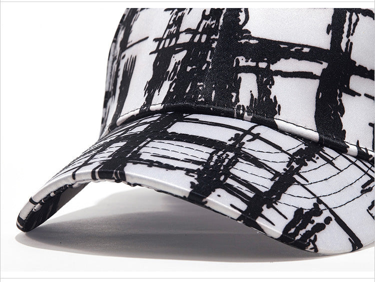 Urban Ink Black And White Mesh Graphic Style Cap