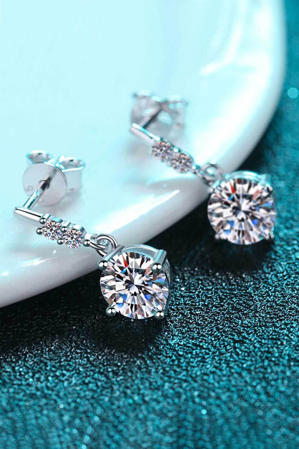 Radiant Romance Moissanite Drop Earrings